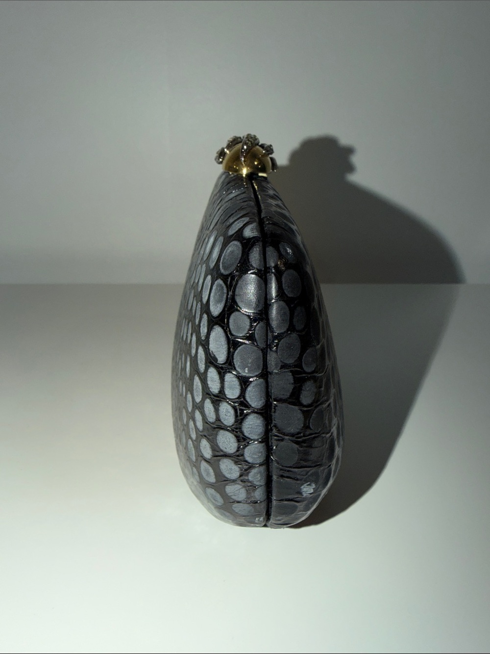 Vintage RODO Italy black croc embossed leather clutch shoulder bag - Picture 5 of 14